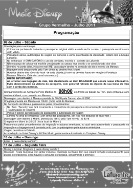 Programa&ccedil;&atilde;o - Lafuente Turismo