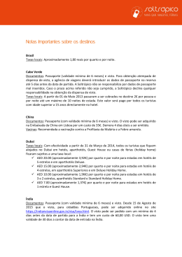 Notas Importantes do destino