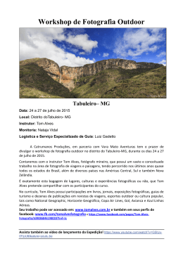 Workshop de Fotografia Outdoor Tabuleiro&ndash; MG