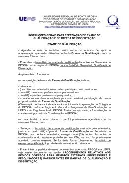INSTRU&Ccedil;&Otilde;ES GERAIS PARA EFETIVA&Ccedil;&Atilde;O DE EXAME DE