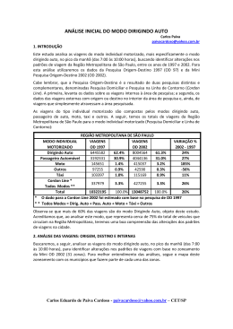 An&aacute;lise inicial do modo "Dirigindo auto"