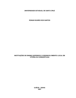 institui&ccedil;&otilde;es de ensino superior e o desenvolvimento local em vit&oacute;ria