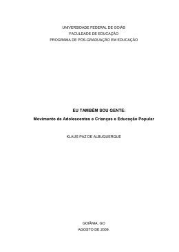 EU TAMB&Eacute;M SOU GENTE - MAC - Movimento de Adolescentes e