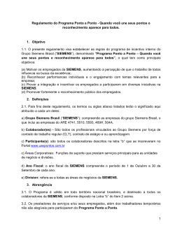 1 Regulamento do Programa Ponto a Ponto - Quando