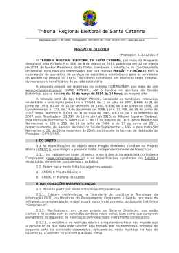 Edital - Tribunal Regional Eleitoral de Santa Catarina