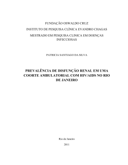 prevalência de disfunção renal em uma coorte - Arca