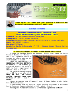 Maio de 2007 - Jornal Espírita de Uberaba