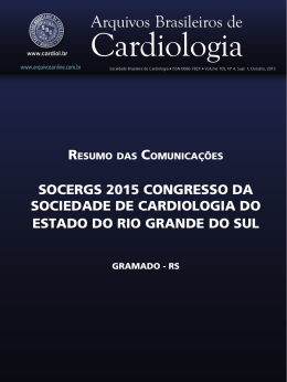 soCeRGs 2015 ConGResso da soCiedade de CaRdioLoGia do