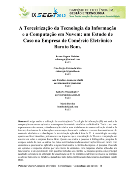 A Terceiriza&ccedil;&atilde;o da Tecnologia da Informa&ccedil;&atilde;o e a