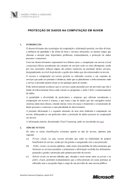 protecção de dados na computação em nuvem