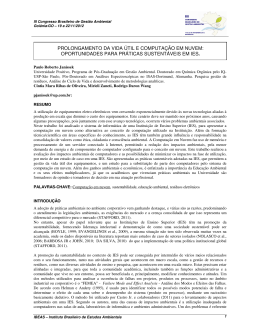 PROLONGAMENTO DA VIDA &Uacute;TIL E COMPUTA&Ccedil;&Atilde;O EM NUVEM