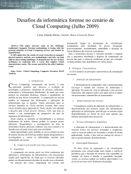 Desafios da inform&aacute;tica forense no cen&aacute;rio de Cloud Computing