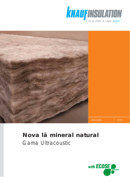 Nova lã mineral natural Gama Ultracoustic
