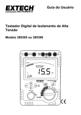 Guia do Usu&aacute;rio Testador Digital de Isolamento de Alta Tens&atilde;o