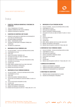 Fichas T&eacute;cnicas - Telhas Cer&acirc;micas e Telhados