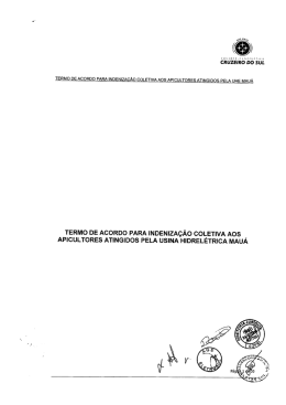Termo de acordo para indenização dos apicultores atingidos pela