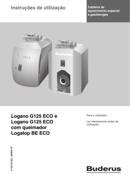 Instru&ccedil;&otilde;es de utiliza&ccedil;&atilde;o Logano G125 ECO e Logano G125 ECO