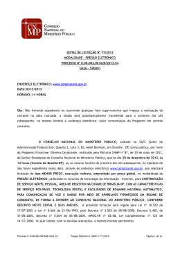 Edital de Licita&ccedil;&atilde;o - Conselho Nacional do Minist&eacute;rio P&uacute;blico