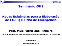 Novas Exig&ecirc;ncias para a Elabora&ccedil;&atilde;o de FISPQ e Ficha de