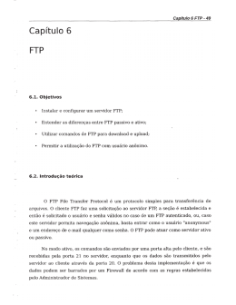 Configura&ccedil;&atilde;o do servidor ftp