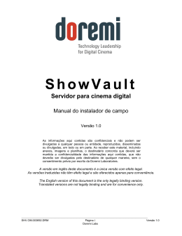 ShowVault Field Installer Manual