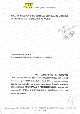 Impugna&ccedil;&atilde;o da empresa JWA Contru&ccedil;&atilde;o e Com&eacute;rcio Ltda