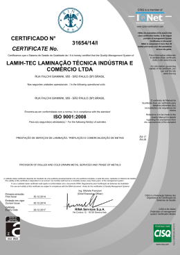 certificado - LAMIH-TEC [Laminação técnica]