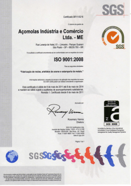 A&ccedil;omolas Ind&uacute;stria e Com&eacute;rcio Ltda. - ME
