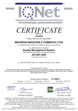 MECBRUN INDUSTRIA E COMERCIO LTDA Quality Management