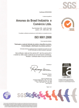 Amonex do Brasil Ind&uacute;stria e Com&eacute;rcio Ltda.