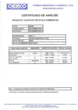 ` ` cI-IEIIIIcoINDÚSTRIAE coMÉRcIo LTDA