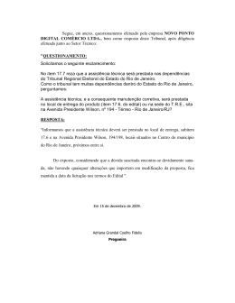 Segue, em anexo, questionamento efetuado pela empresa NOVO
