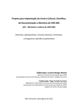 Projeto para implanta&ccedil;&atilde;o do Centro Cultural, Cient&iacute;fico, de
