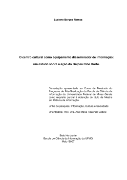 O centro cultural como equipamento disseminador de informação