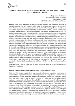 FORMA&Ccedil;&Atilde;O MUSICAL NO AGRUPAMENTO DE CAPOEIRISTAS