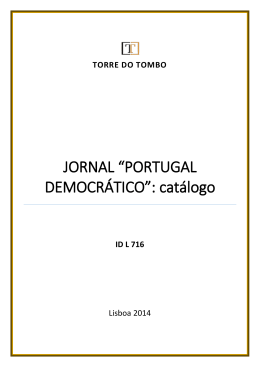 JORNAL &ldquo;PORTUGAL DEMOCR&Aacute;TICO&rdquo;: cat&aacute;logo