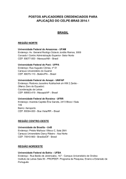 postos aplicadores do Celpe-Bras