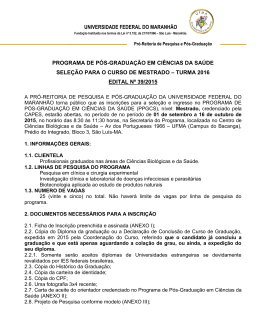 edital de sele&ccedil;&atilde;o para o doutorado em ci&ecirc;ncias da sa&uacute;de