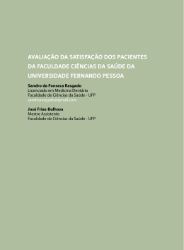 avaliação da satisFação dos PaCieNtes da FaCuldade CiêNCias da