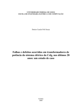Falhas e defeitos ocorridos em transformadores de pot&ecirc;ncia do