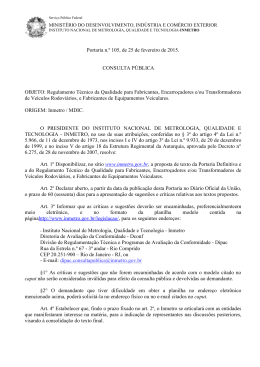 Portaria n.&ordm; 105, de 25 de fevereiro de 2015