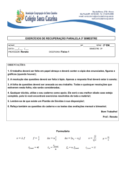 EXERC&Iacute;CIOS DE RECUPERA&Ccedil;&Atilde;O PARALELA 3&ordm; BIMESTRE
