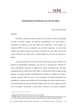 Apresenta&ccedil;&atilde;o &agrave; entrevista de Cyro del Nero