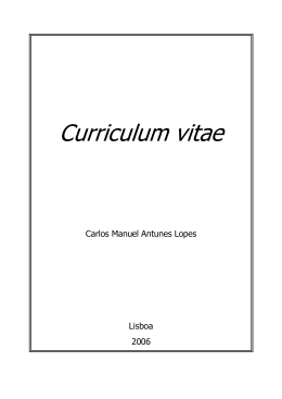 Cvitae_Carlos Lopes_pag ISA-1 - Instituto Superior de Agronomia