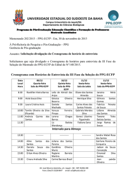 Cronograma de entrevistas da 3&ordf; fase