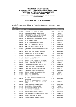 Resultado/ 1&ordf; etapa