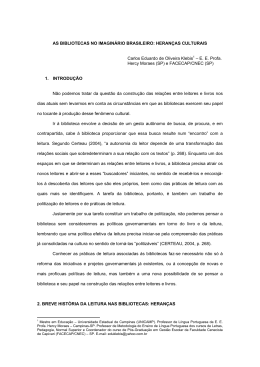 AS BIBLIOTECAS NO IMAGIN&Aacute;RIO BRASILEIRO: HERAN&Ccedil;AS