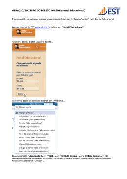 Manual para geração de boleto no portal