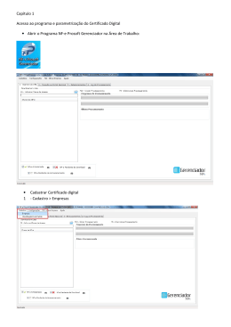 Cap&iacute;tulo 1 Acesso ao programa e parametriza&ccedil;&atilde;o do Certificado