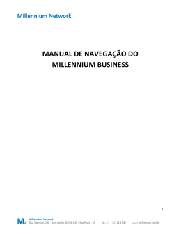 MANUAL DE NAVEGAÇÃO DO MILLENNIUM BUSINESS